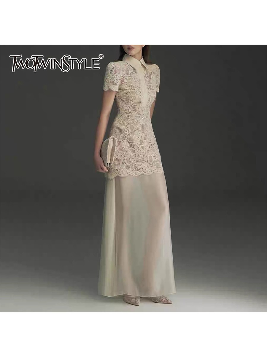 TWOTWINSTYLE Patchwork Lace Dr - Linen Dress Wrap ulasan dan harga