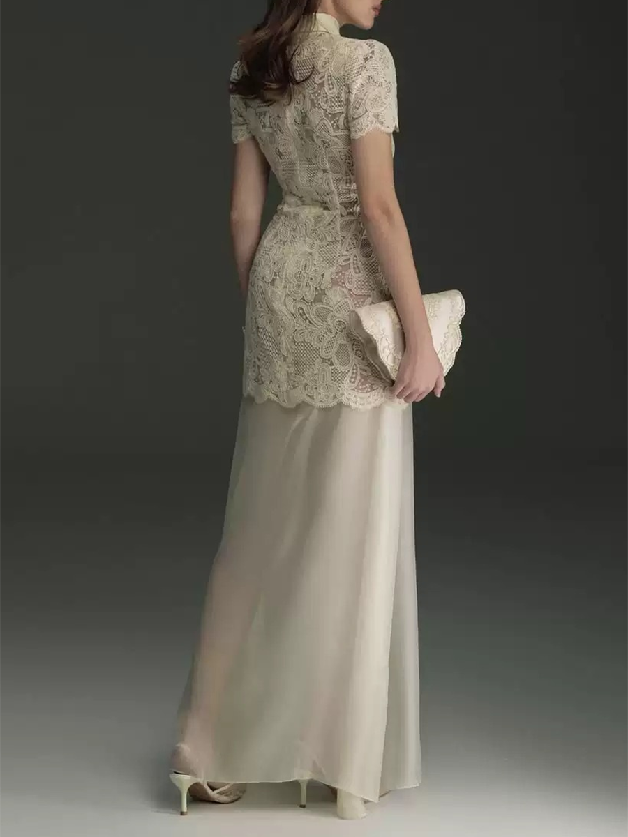 TWOTWINSTYLE Patchwork Lace Dr - Linen Dress Wrap ulasan dan harga