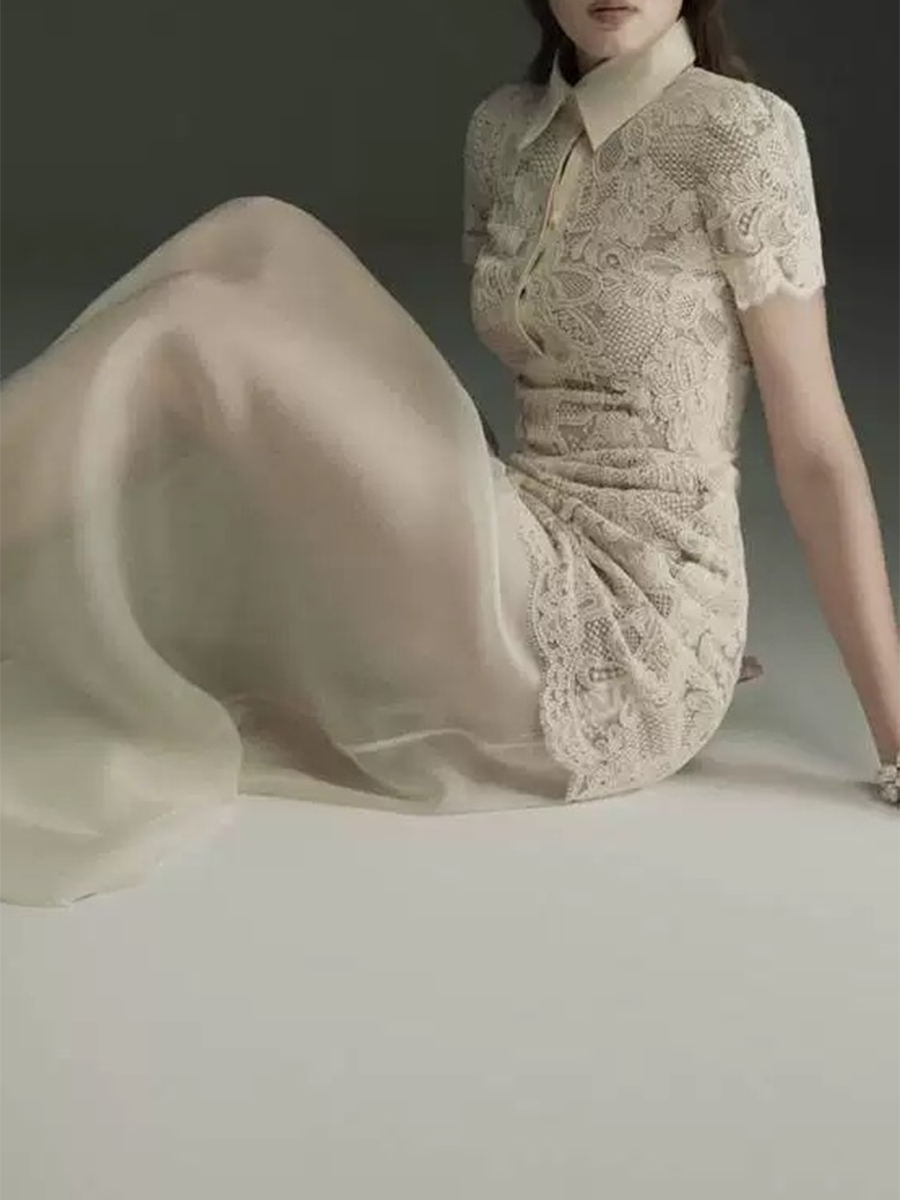 TWOTWINSTYLE Patchwork Lace Dr - Linen Dress Wrap ulasan dan harga