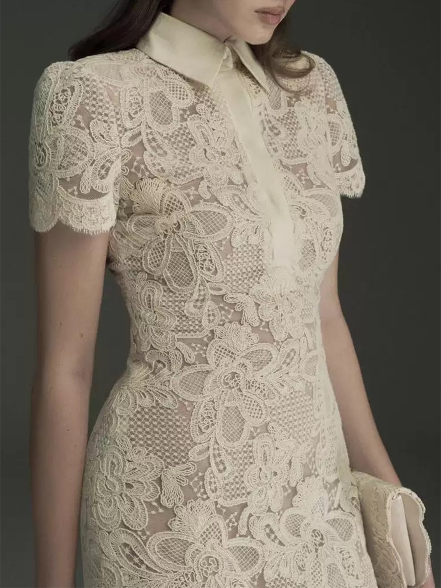 TWOTWINSTYLE Patchwork Lace Dr - Linen Dress Wrap ulasan dan harga