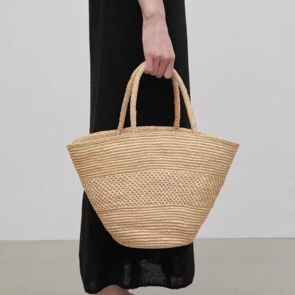 Large Capacity Raffia Straw Ba - Crochet Bag Raffia ulasan dan harga