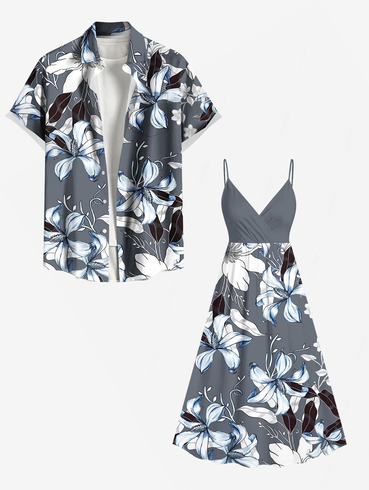 Flowers Leaf Printed Plus Size - Romper Floral Print ulasan dan harga