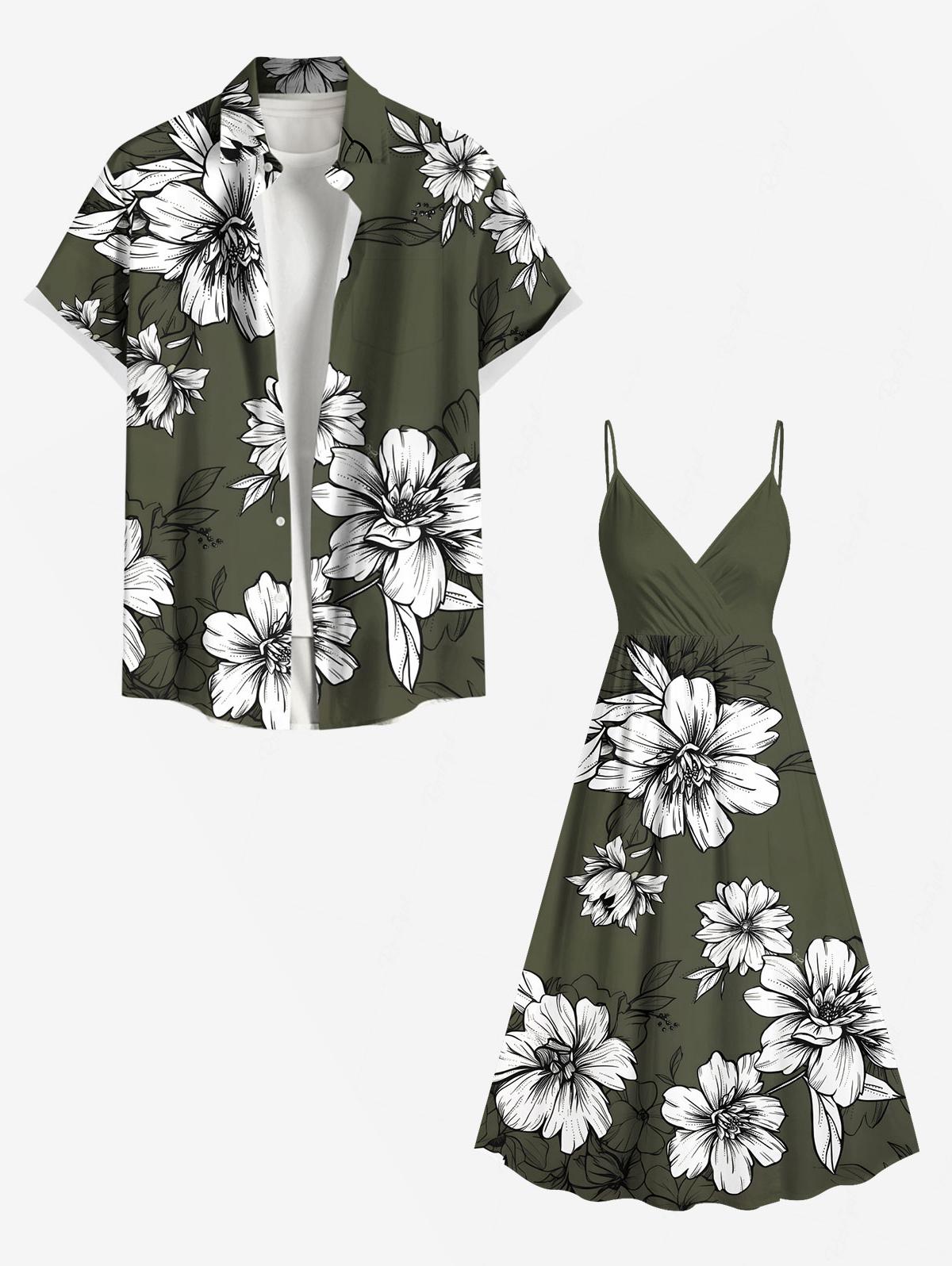 Flowers Leaf Printed Plus Size - Romper Floral Print ulasan dan harga