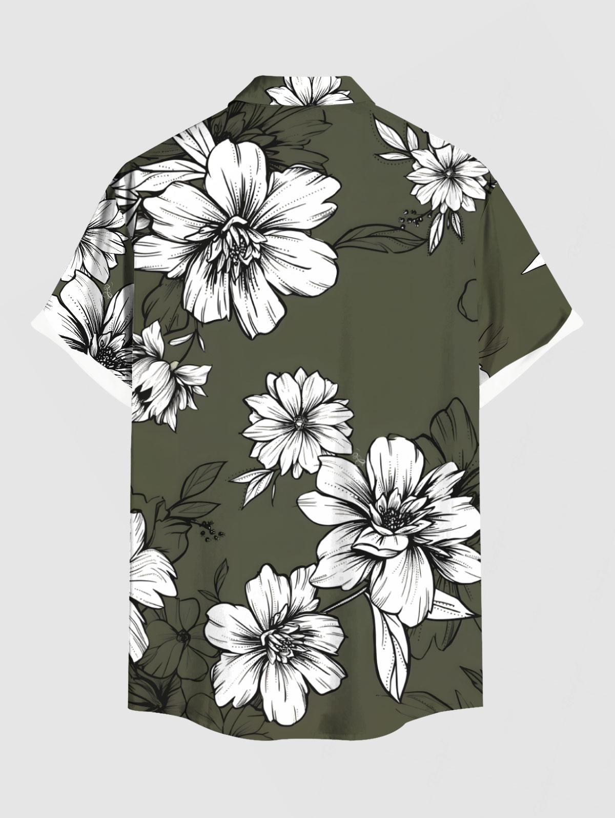 Flowers Leaf Printed Plus Size - Romper Floral Print ulasan dan harga