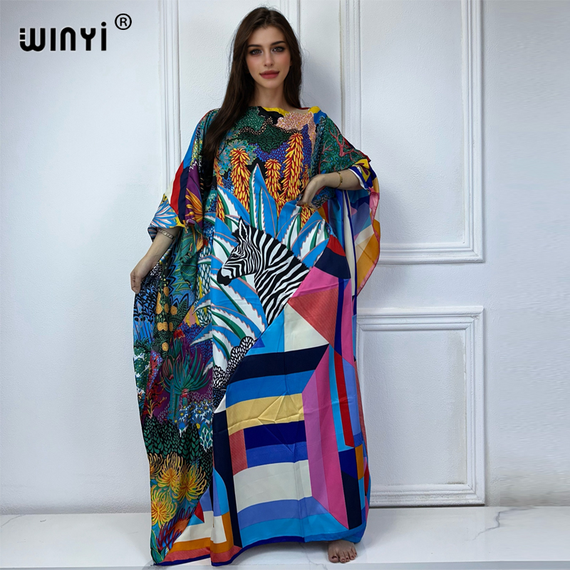 WINYI new high quality Print k - Cover Up Kaftan ulasan dan harga