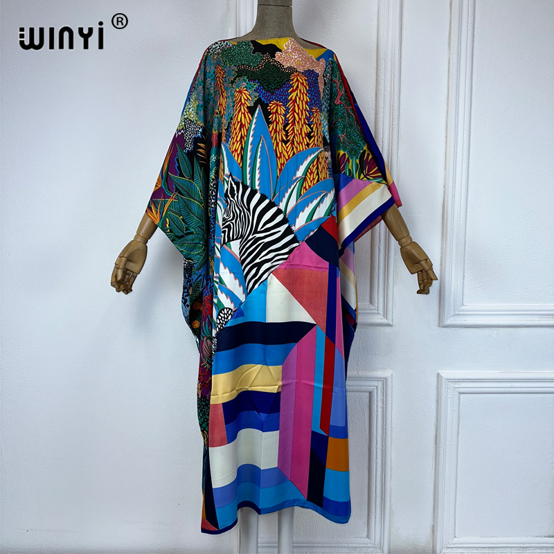 WINYI new high quality Print k - Cover Up Kaftan ulasan dan harga