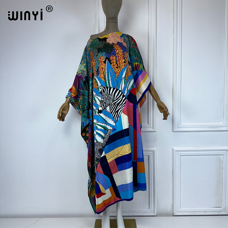 WINYI new high quality Print k - Cover Up Kaftan ulasan dan harga