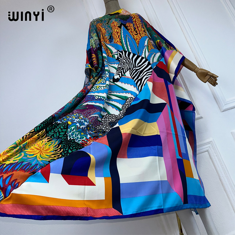 WINYI new high quality Print k - Cover Up Kaftan ulasan dan harga