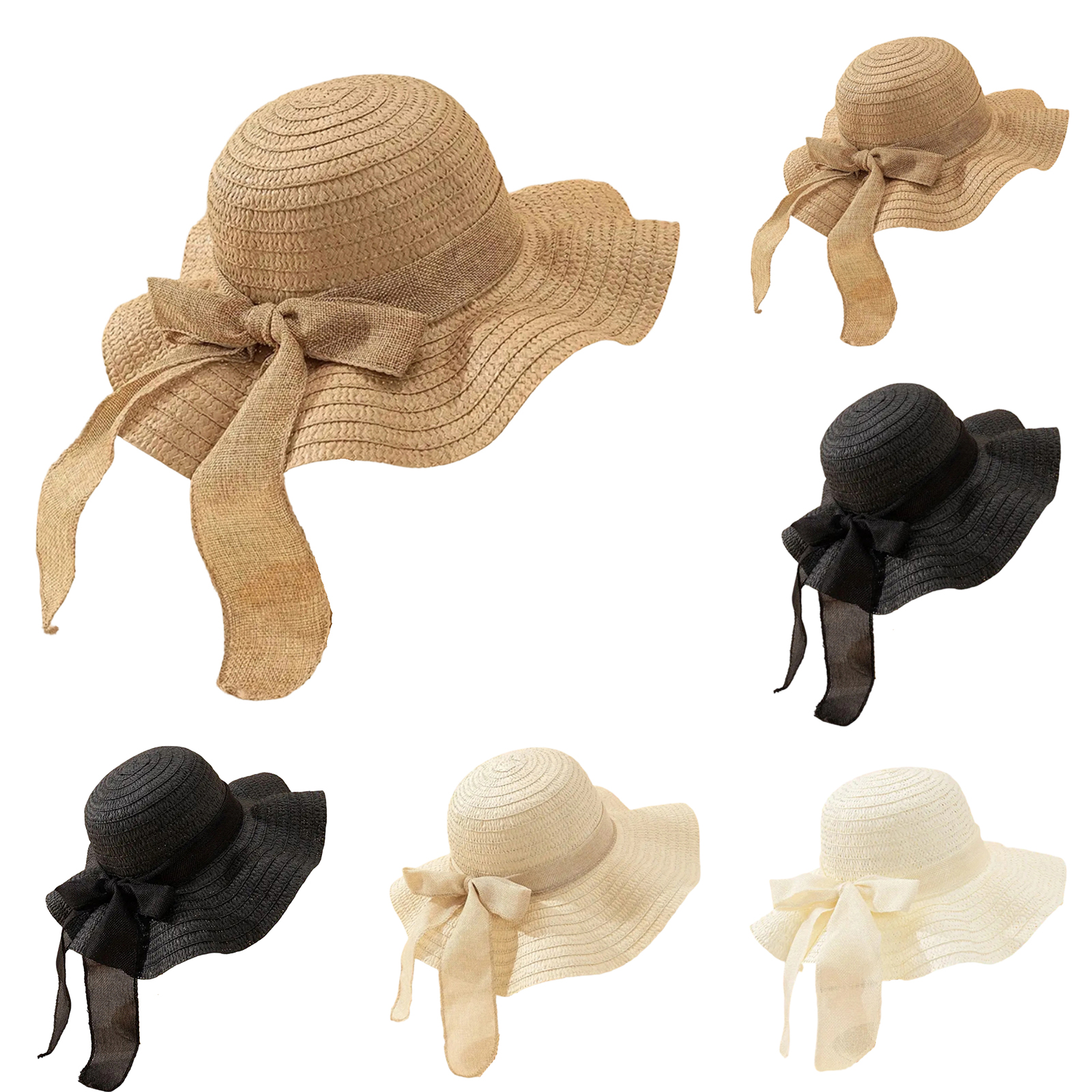 Women Bowknot Sun Hat Wide Bri - Hat Floppy Wide ulasan dan harga