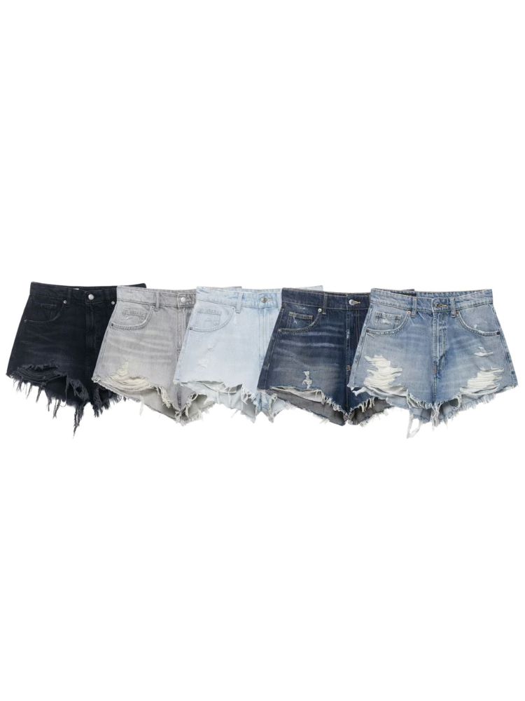 HH Women's High Waisted Denim  - Shorts Denim Frayed ulasan dan harga