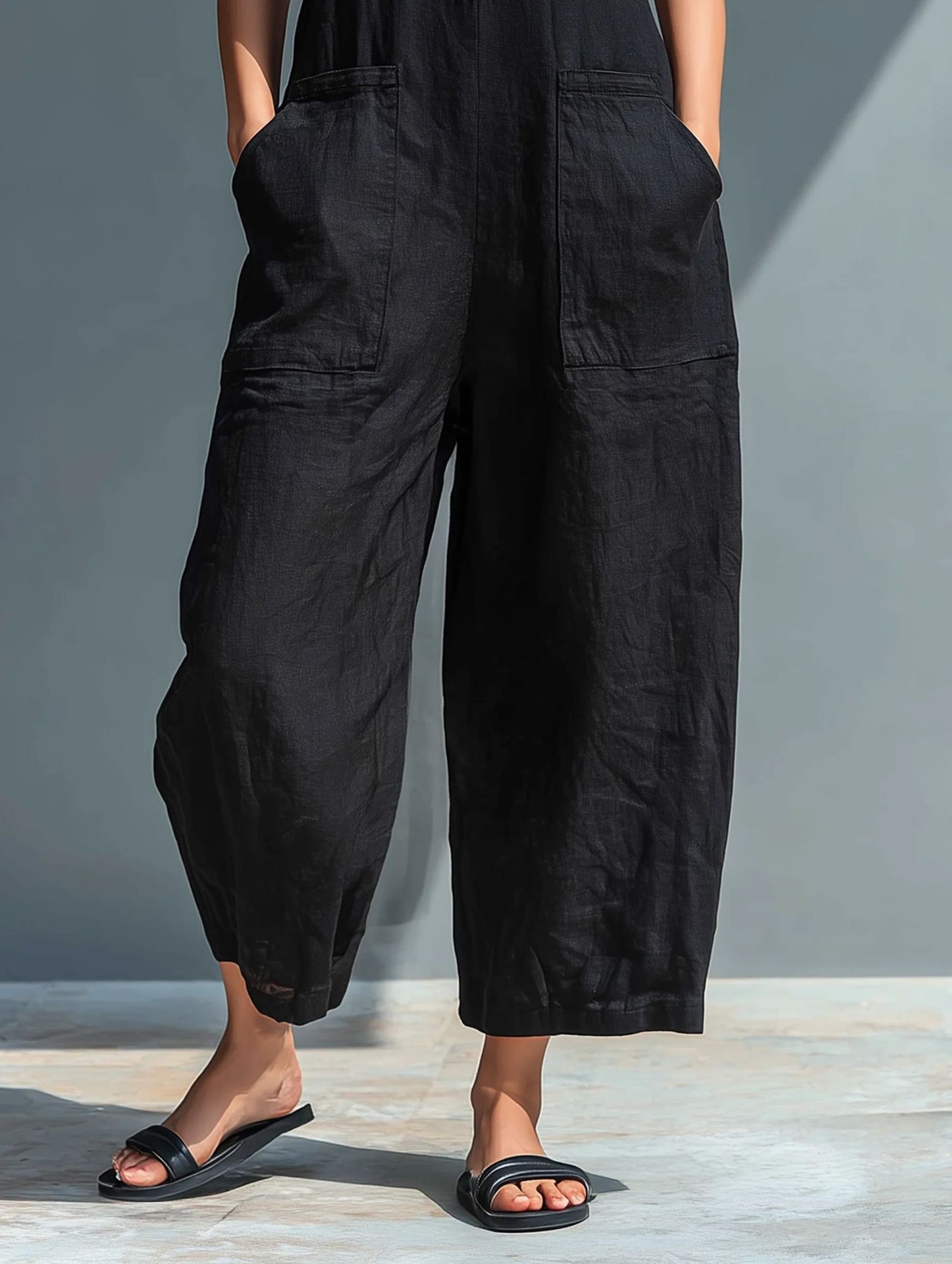 Summer Women's Clothing Sleeve - Jumpsuit Linen Relaxed ulasan dan harga
