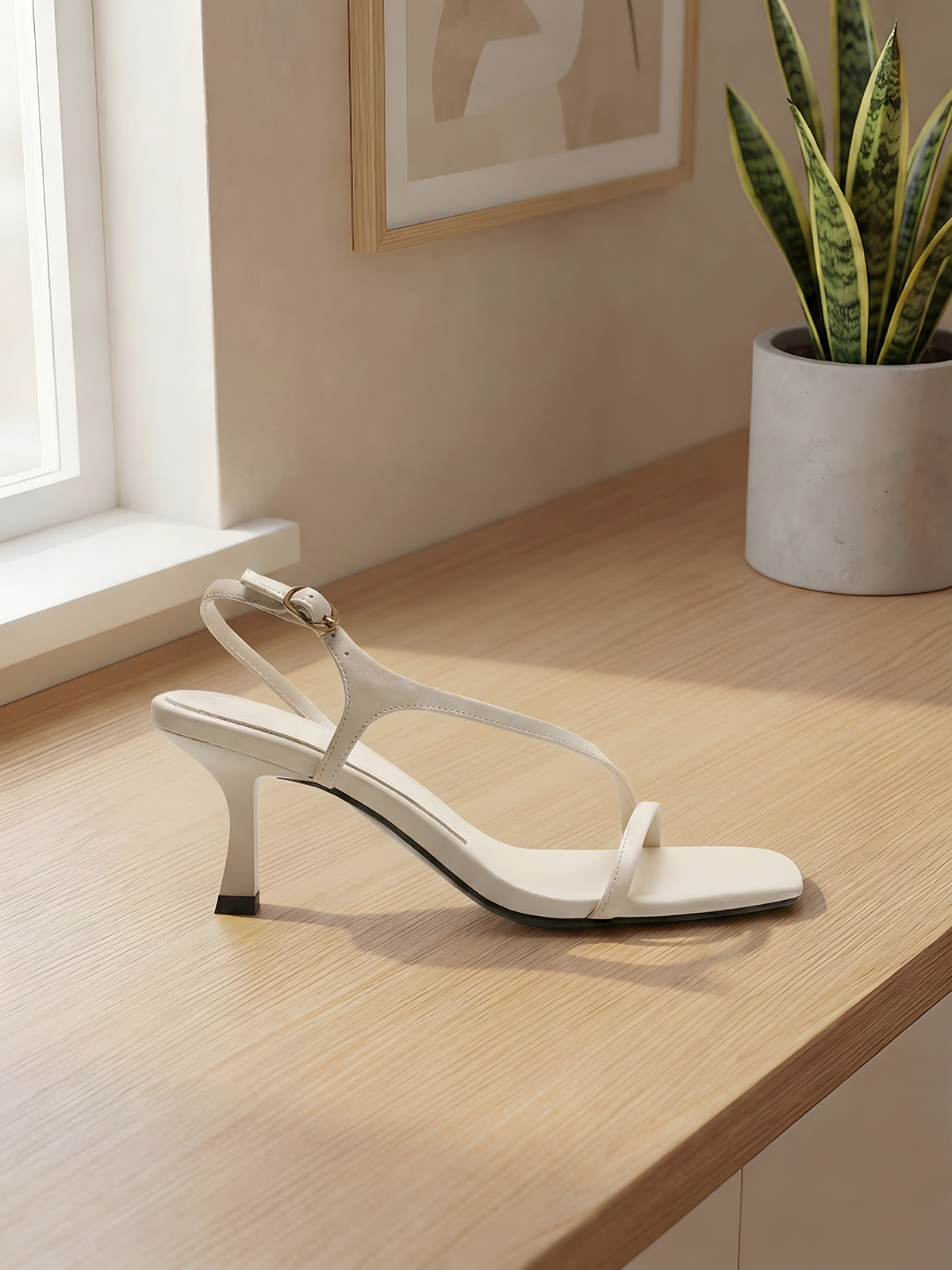 Elegant Genuine Leather Strapp - Sandal Strappy Heeled ulasan dan harga