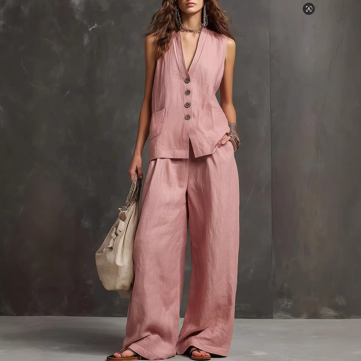 2026 summer women's clothing l - Linen Pant Wide ulasan dan harga